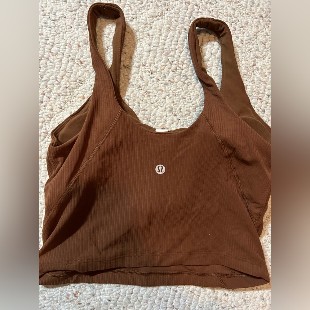 brown lululemon ribbed align top